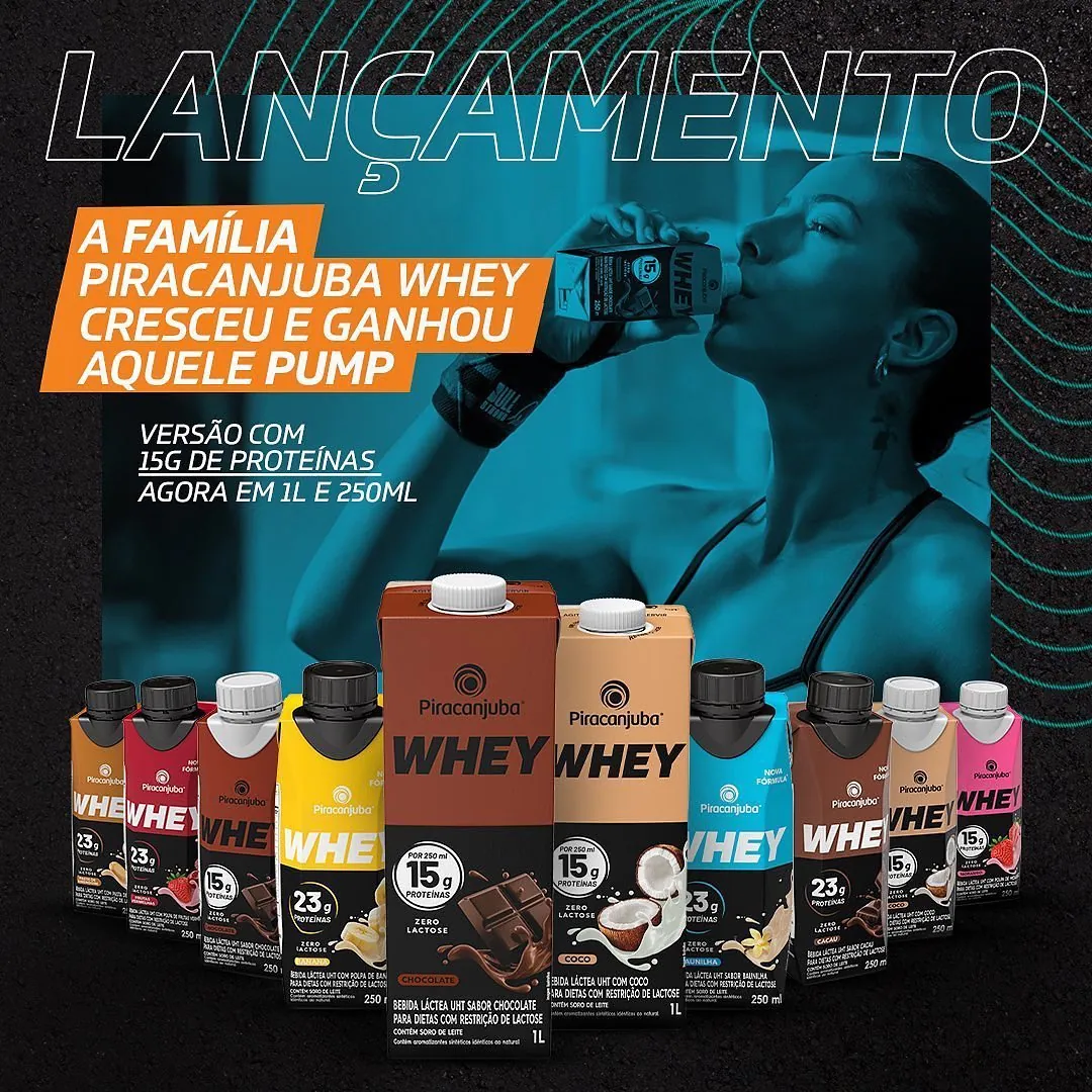 #PiracanjubaWhey tá de shape novo e com mais opções para potencializar seus resultados. 💪🤩 Agora, além dos sabores Cac…