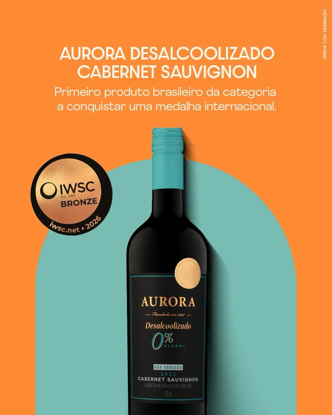 O *Aurora Desalcoolizado Cabernet Sauvignon Não Adoçado* conquistou a *Medalha de Bronze no International Wine & Spirit …